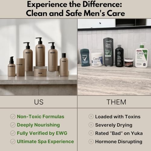 Mens Deodorant - Aluminum Free, 24-Hour+ Odor Protection With Essential Oils, EWG Verified, Premium Sandalwood Scent, Smooth Glide Application-Safe and Effective