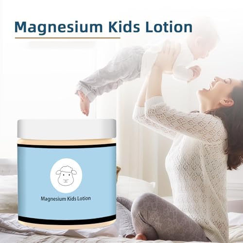 ANRUI Magnesium Lotion for Kids, Magnesium Lotion for Sleep Kids, Topical Magnesium Cream Helps Kids Stay Calm at Bedtime and During The Night,Magnesium Lotion for Kids - Without Melatonin（4 oz）