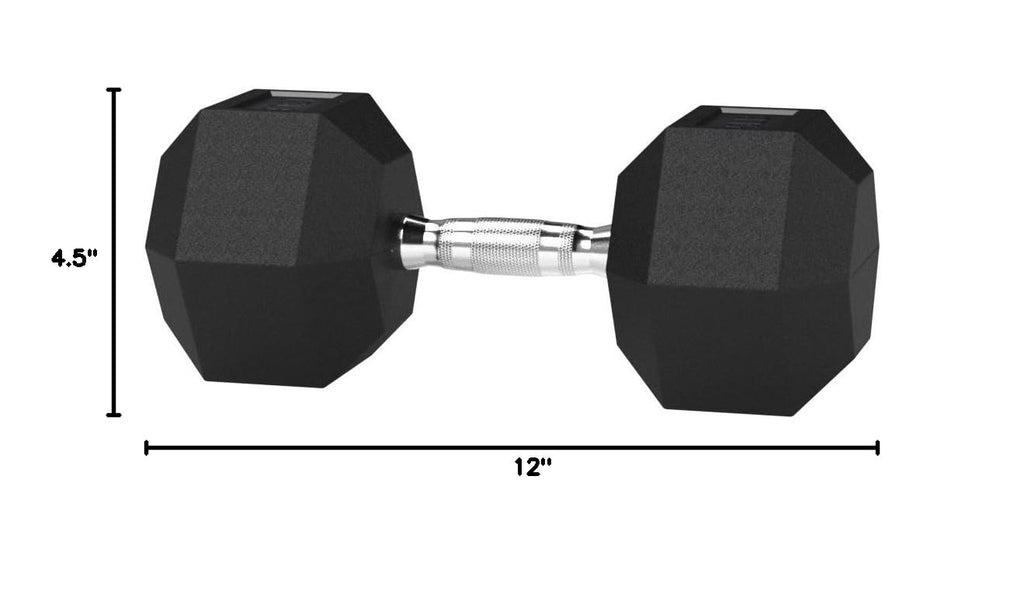 Amazon Basics Rubber Hex Dumbbell Hand Weight with Comfortable Grip for Home and Gym, 15 Pounds, Single
