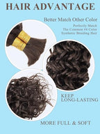 Chocolate Brown Braiding Hair Water Wave 100g 20 Inch Color 4 Bulk Hair for Braiding Deep Wave Bundles 12A Brazilian Virgin Curly Extensions for Boho Braids Wet and Wavy