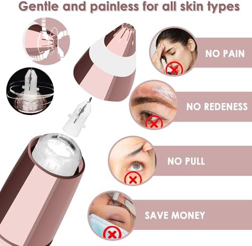 Electric Eyebrow Razor for Women,Eyebrow Hair Remover, Painless Eye Brow Trimmer Shaper with LED Light, USB Rechargeable, Eye Brow and Face Epilator as Stockings Stuffers