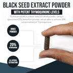 20% Thymoquinone Black Seed Oil Extract Capsules - TQ-Advanced 4X®: Potent Thymoquinone Concentration Available - 60:1 Concentrate from Nigella Sativa, Raw Form, Vegan, Glass Bottle (60 Capsules)