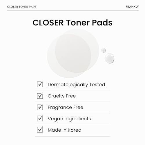 Frankly Closer Toner Pads 70pcs | Pore Minimizing & Moisturizing Jelly Pads for Smooth Skin | 9 Peptides, Vegan Collagen & Rice Extract | Vegan, All skin types, Korean Skincare | Valentines Day Gifts