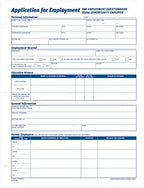 Adams Applications for Employment, 8.5 x 11 Inch, 3-Hole Punched, 50-Sheets/Pack, 2-Pack, White (9661)
