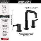 Delta 35849LF-BL Nicoli Bathroom Faucet, Lever Handle, Matte Black