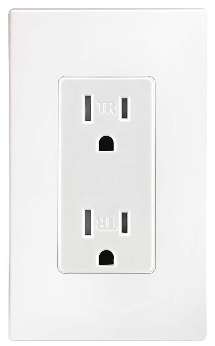 Leviton 15 Amp Decora Tamper-Resistant Duplex Electrical Wall Outlet, 10 Pack, T5325-WMP, White