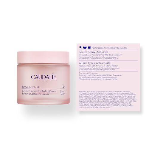 Caudalie Resveratrol Lift Retinol Alternative Firming Cashmere Cream, Anti-Aging Moisturizer with Resveratrol, Hyaluronic Acid & Vegan Collagen, Refill Pod, 1.6 oz