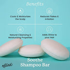 NATURL Soothe Shampoo and Conditioner Bar Set with Peppermint, Lime, and Tea Tree Oil for Dry Scalp, Dandruff Relief, Vegan, Cruelty Free, Zero Waste, Made in USA