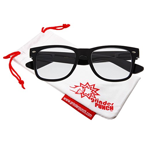 grinderPUNCH High Magnification Power Readers Reading Glasses 1.00-6.00 (Black, 4.5)