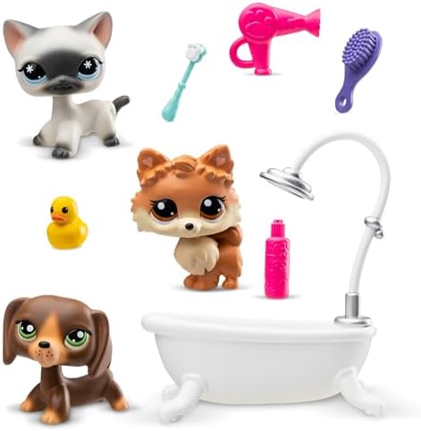Littlest Pet Shop - Grooming Spa Play Pack, Gen 7 Authentic LPS Bobble Head Toy Figure, Collectible Toy Animal, Ages 4+