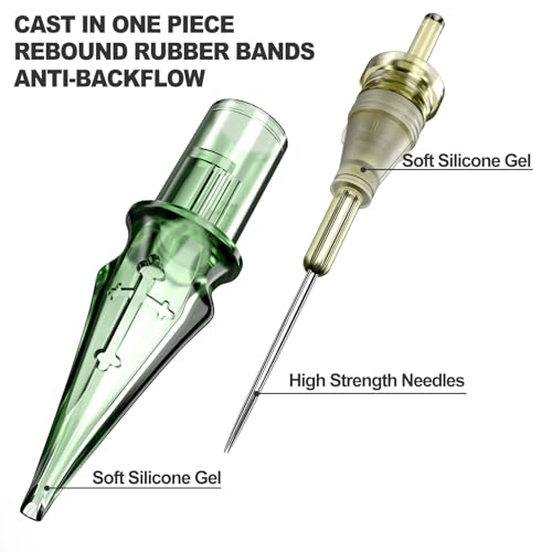 Tattoo Needles,Solong Pro 20Pcs Disposable Tattoo Cartridge Needles 1203 Round Liner X-Taper Needle Cartridges(1203RL) EN01S-20-1203RL-X