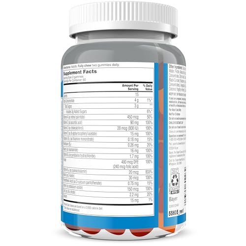 ONE A DAY Men’s 50+ Daily Essentials Multivitamin Gummies, Multivitamin for Men Over 50, Fruit Medley Flavor, 120 Gummies,(Pack of 2)
