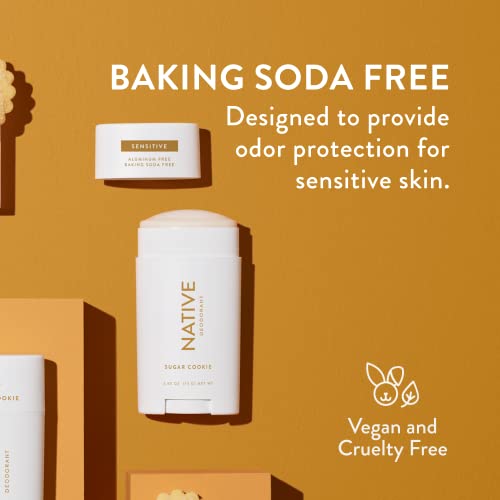Native Sensitive Deodrant Contains Naturally Derived Ingredients | Deodorant for Women and Men, Aluminum Free, Baking Soda Free, and Shea Butter | Sugar Cookie (Sensitive)