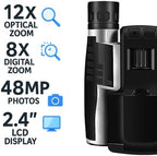 Binoculars with Camera Built in – Digital 12x32 HD Binocular Camera, Tripod Included - 48MP Photos, 2.5K Video, 8X Zoom, with 32GB Memory Card