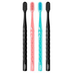 Oral-B Pro Whitening Brilliance Toothbrushes, Extra Soft, Black, Coral, and Teal, 4 Count