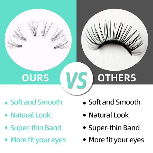 Bodermincer Cluster Lashes 240pcs Large Tray D Curl Individual Eyelashes False Eyelashes Extension DIY at Home (10D-20D Mixed)