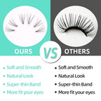 Bodermincer Cluster Lashes 240pcs Large Tray D Curl Individual Eyelashes False Eyelashes Extension DIY at Home (10D-20D Mixed)