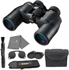 Nikon Aculon A211 8x42 Binoculars (8245) Black Bundle with Nikon Lens Pen, Carry Case, Neck Strap, and Lens Cloth - High Powered Binoculars for Adults - Bird Watching, Hunting, and Travel Zoom