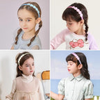 Fishdown Headband for Kids Girls, 10Pcs Rainbow Glitter Hairband for Toddler Heart Rainbow Star Non-slip Headbands with Teeth