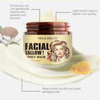 Beef Tallow for Skin Grass Fed Tallow and Honey Balm, Tallow Face Moisturizer for Face & Body, Unscented, Multi-Purpose Balm, 4.23 OZ (1)