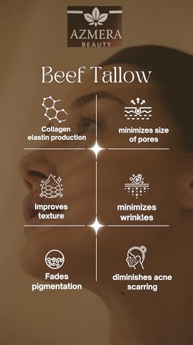 100% Grass-Fed Beef Tallow Balm, Moisturizing Cream with Manuka Honey, Beeswax & Olive Oil – Handmade All-Natural Skincare for Soft, Smooth Skin(2oz) (2oz, Vanilla)