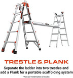 Little Giant Ladders, Velocity with Ratchet Levelers, M22, 22 Ft, Multi-Position Ladder, Aluminum, Type 1A, 300 lbs Weight Rating, (15422-801)