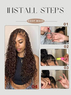 Human Braiding Hair 4# Deep Wave Bulk Human Hair for Braiding No Weft 100g 2 Bundles/Pack Curly Human Hair Extensions for Boho Braids Wet and Wavy Brazilian Virgin Human hair Braiding Hair (14 Inch)