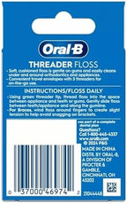 Oral-B Threader Floss 30 Count: 6 Envelopes of 5 Threaders (Pack of 3)