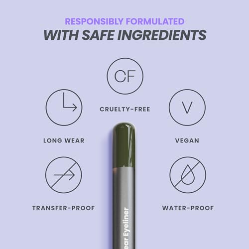 Wonderskin 1440 Longwear Green Waterproof Eyeliner Pencil - Sharpenable Eyeliner Pencil and Smudge Proof Green Eye Liner Pencils (Olive)
