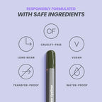 Wonderskin 1440 Longwear Green Waterproof Eyeliner Pencil - Sharpenable Eyeliner Pencil and Smudge Proof Green Eye Liner Pencils (Olive)