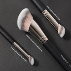 ENERGY Angled Makeup Brushes Set Vegan Powder Foundation Bronzer Nose Contour Concealer Makeup Brush for Liquid Cream Setting Powders Blending with Travel Bag