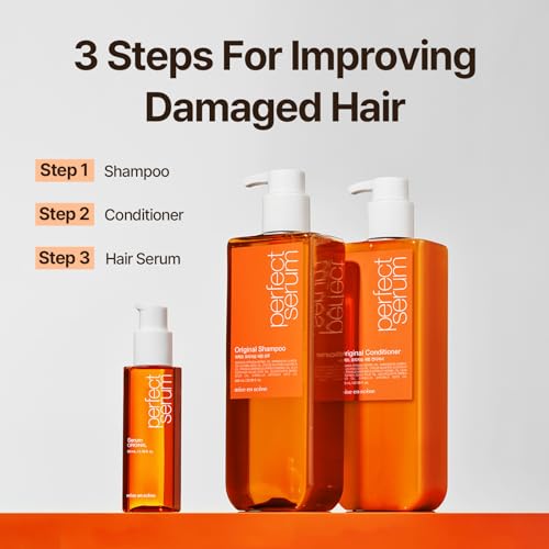 Mise En Scene Perfect Serum Original Conditioner For Damaged Hair, Nutrient Care With Argan Oil, Containing Jojoba-Seed-Oil For Smooth, Glossy Texture, 22.99 Fl. Oz.