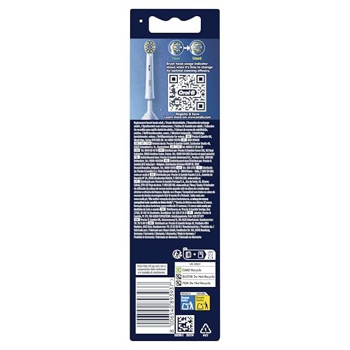 Oral-B Pro Sensitive Clean Electric Toothbrush Head, X-Shaped & Extra Soft Bristles for Gentle Brushing & Plaque Removal, Pack of 4 Toothbrush Heads, White