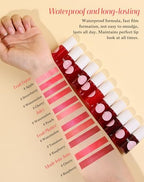 Lip Tint Stain Set, Lip Stain Long Lasting Lightweight Waterproof, Transfer-Proof, Non-sticky, Lip Makeup Matte Finish