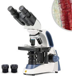 SWIFT SW380B 40X-2500X Magnification, Siedentopf Head, Research-Grade Binocular Compound Lab Microscope with Wide-Field 10X and 25X Eyepieces, Mechanical Stage, Ultra-Precise Focusing