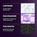 Atclinic Arginine-e Caffeine Eye Serum (0.67fl oz) - Korean Skincare Eye Gel Cream for Dark Circles, Puffiness, and Wrinkles with Guasha Applicator. Niacinamide