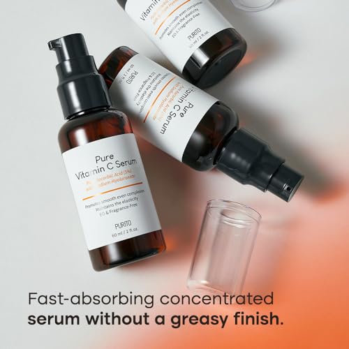 PURITO Pure Vitamin C Serum 60ml / 2.0 fl.oz., Natural Ingredients Serum, Vitamin C, Vegan & Cruelty Free, Hypoallergenic, Calming, Fragrance-free, Korean Skin Care
