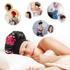 KEPUWAY 10 Pcs Bonnet, Superior Satin Bonnet with Elastic Wide Band, Silk Hair Bonnet for Sleeping Women Men curly Dreadlock Braid Hair