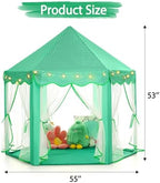 Monobeach Princess Tent Girls Green Large Playhouse Kids Castle Play Tent with Star Lights Gift Toy for Children Indoor and Outdoor Games