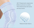 Compression Knee Sleeve for Men Women - Bamboo Charcoal Knee Brace for Sport Running (Gray, Medium)