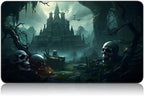 for MTG Game Playmat, for Magic TCG Rubber Play mat,Tabletop Card Playmats with Smooth Surface,Trading Card Inked Game Mat,Battle Game,Skull Castle