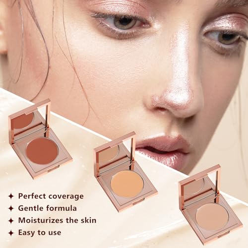 Colored Clay CC Undereye Corrector, Color Corrector for Dark Circles with Brush, CC Undereye Corrector, Conceal & Brighten Dark Circles, Under Eye Hydrating Concealer for Women (Medium-Tan Peach)