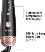 Thermal Brush for Blowout Look, Zavarea CarePro 1.5 Inch Negative Ion Thermal Brush with Cool-Air Tech, Easy to Make Hair Shinier & Smoother, 3-in-1 Heated Styler with Dual Voltage, Black