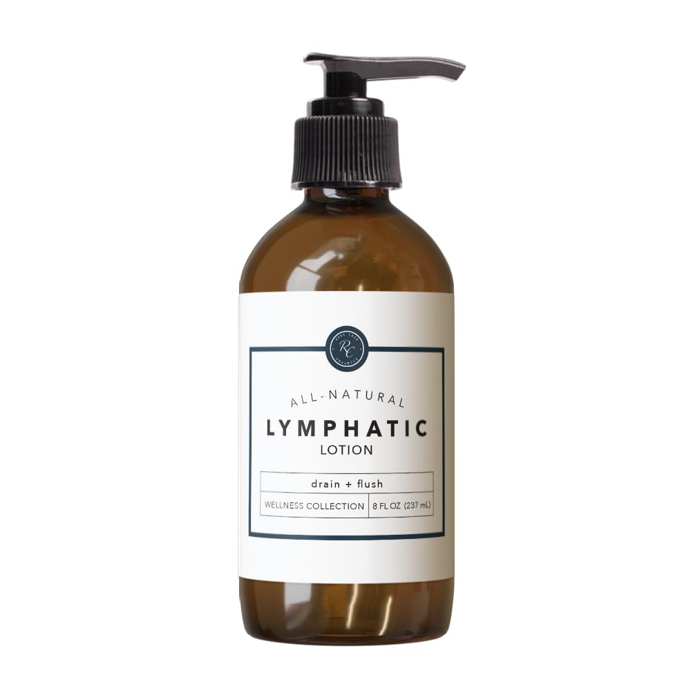 Rowe Casa Organics Lymphatic Lotion, Gentle Lymphatic Drainage Lotion with Therapeutic Grade Essential Oils, Non-Greasy Hydrating Lymph System Support, 8 fl oz