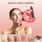 Red Light Therapy for Face, 3 Modes Portable Led Face Mask Light Therapy with Remote, Near-Infrared 850 Red Light Therapy Mask with Timing Function, Red Light Therapy at Home 180 LED Beads