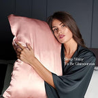 Yanibest Satin Pillowcase, King Size Pillow Cases Set of 2 - Silk Pillow Cases for Hair and Skin with Zipper, Silk Pillow Cases King for 20"x40", Exquisite Packaging for Women Men
