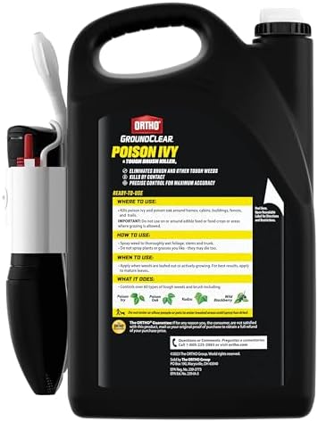 Ortho GroundClear Poison Ivy and Tough Brush Killer3 with Comfort Wand, Ready-To-Use Weed Killer with Results in 1 Hour, 1 gal.
