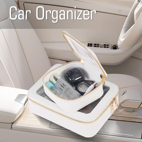 Small Clear Toiletry Bag Set Mini Makeup Bag for Purse,Travel Makeup Bag Organizer Case for Women Toiletries,Waterproof Clear Makeup Bag Set Cosmetic Bags Set with Zipper as Car Bag