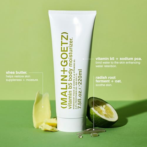 Malin + Goetz Vitamin B5 Body Moisturizer, 7.5 Fl. Oz. - Moisturizing Body Cream for Men & Women, Hydrating Hand & Body Lotion, All Skin Types, Vegan & Cruelty Free