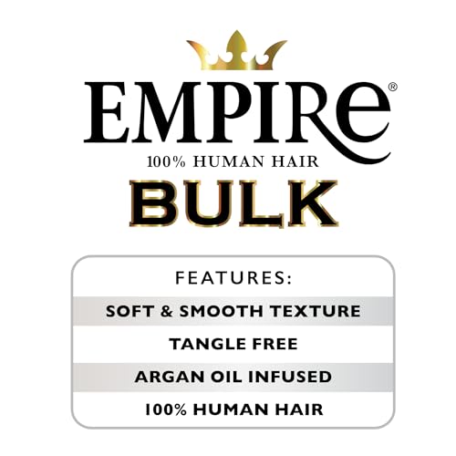 Sensationnel Empire bulk braiding – deep body human hair braids for knotless boho box or curly loose wave styles - 1 pack (22 inch, 1 JETBLACK)
